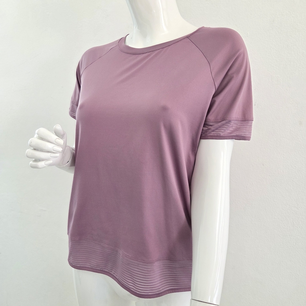 Danskin Mauve Dusty Rose Athletic Tee with Mesh Trim Small Petite - Picture 3 of 16